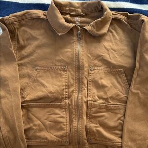 Boy’s Gap Tan Military Style Jean Jacket Sz XXL, EUC